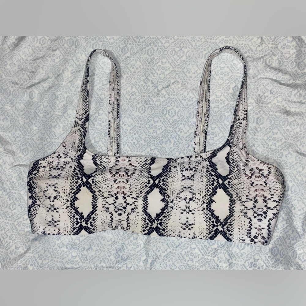 SHEIN Snakeskin Print bikini top medium